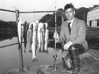 - Lyons0013843.jpg  Jack tarmey, Toberhill Westport with a record catch of sea-bass which he caught off the shore at Bertra, 1964. : 1964 Jack Tarmey.tif, Lyons collection, Westport