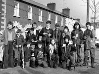Fishing Competitions , Westport, 1976.. - Lyons0013990.jpg  Junior anglers who competed in fishing competitions on the Mall with their prizes sponsored by Joe Berry standing at left and standing centre back row champion angler Sidney Costello, Knappagh.Westport, March 1976. : 197603 Fishing Competitions 2.tif, Lyons collection, Westport