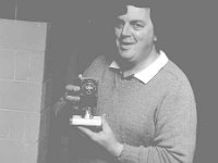 Bendy Flynn  Westport, September 1984. - Lyons0014142.jpg  Bendy Flynn who started a trophy business in the new enterprise centre on Altamount St., Westport, September 1984. : 198409 Bendy Flynn.tif, Lyons collection, Westport