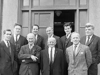 Newly elected Westport Urban District Council, July 1967. - Lyons0014507.jpg  Newly elected Westport Urban District Council, July 1967. Front row left to right : Tom Durcan, solicitor; Matt Beckett, the Crescent, Westport; Mick Kelly, Pearce Tce, Westport; Leo Joyce, the Demesne Gate, Westport.  Back row left to right Charlie Hastings, Barrack Hill; J P Campbell, Chemist, Bridge Street; Sean Staunton, journalist, Westport quay and Jack Dever, Tubber Hill. : 19670708 Westport Urban Council.tif, Lyons collection, Westport