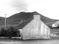 Kate Cagley's cottage, Killsallagh, Westport, September 1967 - Lyons0014512.jpg  Kate Cagley's cottage, Killsallagh, Westport, September 1967.  purchased by Lord Altamont for renovation work for holiday letting. West view of the cottage. : 19670917 Kate Cagley's Cottage 2.tif, Lyons collection, Westport