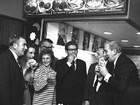 Opening of Wimpy's Restaurant Castlebar St Westport, December 1969. - Lyons0014600.jpg  Opening of Wimpy's Restaurant Castlebar St Westport, December 1969. Enjoying their burgers at the opening. : 1969 Misc, 19691218 Opening of Wimpy's Restaurant Castlebar St Westport 2.t, 19691218 Opening of Wimpy's Restaurant Castlebar St Westport 2.tif, Lyons collection