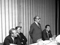 Erskine Childers in Westport, May 1973. - Lyons0014816.jpg  Erskine Childers in Westport, May 1973. President Childers addressing the attendants at the meeting in Westport. At left Sean Flanagan, Minister for Health; Martin Joe O' Toole TD and seated at right Paddy Muldoon, Mayo County Council. : 1973 Misc, 19730509 Erskine Childers in Westport 5.tif, Lyons collection, Westport