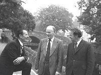 Minister for Lands visiting Westport, September 1973. - Lyons0014828.jpg  Minister for Lands visiting Westport, September 1973. At left Cllr Mickey Cavanagh with the Minister for lands and Myles Staunton TD, Westport. : 1973 Misc, 19730913 Minister for Lands visiting Westport.tif, Lyons collection, Westport