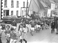 St. Patricks day parade in Westport, March 1974. - Lyons0014847.jpg  St. Patricks day parade in Westport, March 1974.  Young footballers. : 19740317 St Patricks Day Parade 10.tif, Lyons collection, Westport