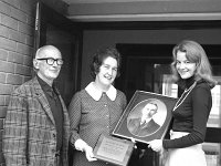 Presentation of a Major John Mc Bride portrait, June1976. - Lyons0014940.jpg  Presentation of a Major John Mc Bride portrait to the Matron of the Mc Bride Nursing Home Westport by the Westport Mc Bride relatives. At left is Frank Mc Bride and at right is Mary Mc Bride Walsh. June 1976. : 19760608 Presentation of John Mc Bride portrait.tif, Lyons collection, Westport