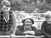 Paddy Keane, Kilmeena with his two sons, Westport mart, July 1976. - Lyons0014946.jpg  Centre Paddy Keane, Kilmeena with his two sons, Westport mart, July 1976. : 19760726 Westport Mart 1.tif, Farmers Journal, Lyons collection, Westport