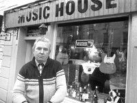 Jim Cusack's " Music House ", Bridge St, Westport, 1978. - Lyons0015022.jpg  Jim Cusack's " Music House ", Bridge St. Westport now part of Cosy Joes. February 1978. : 19780206 Music House 2.tif, Lyons collection, Westport
