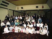 Westport Speech & Drama, March 1983. - Lyons0015185.jpg  Standing at right third row is Mary Carr with the pupils of her speech and drama classes. Westport, March 1983 : 19830328 Westport Speech & Drama 1.tif, Lyons collection, Westport