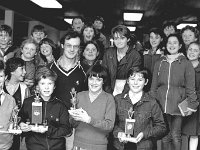 Westport library quiz winners. November 1983. - Lyons0015199.jpg  Westport library quiz winners. Richard Hickey from Mayo County library centre who presented the prizes to the quiz winners. November 1983. : 19831125 Westport Library.tif, Lyons collection, Westport