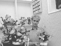 Brenda Gibson in her new flower shop on Mill St Westport. December 1986. - Lyons0015372.jpg  Brenda Gibson in her new flower shop on Mill St Westport. December 1986. : 19861201 Flower Shop.tif, Lyons collection, Westport