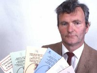 Tony O' Keefe, Chairman Westport Tourism June 1988 - Lyons0015499.jpg  Tony O' Keefe, Chairman Westport Tourism with a selection of Westport brochures produced by Westport Tourism for visitors to Westport.  June 1988 : 19880618 Westport Tourism 3.tif, Farmers Journal, Lyons collection, Westport
