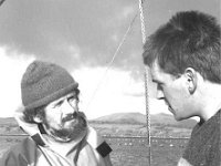 Working on the Abelone platform, 1989. - Lyons0015542.jpg  John Henesy and Michael Molloy's shellfish farm in Clew Bay.January 1989. : 19890117 Abelone Shellfish Production in Clew Bay 7.tif, Farmers Journal, Lyons collection, Westport