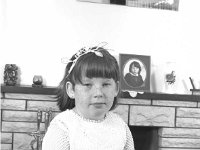 Finnegans Westport , October 1989.. - Lyons0015579.jpg  Hand-crocheted Communion dress made by Mary Finnegan for her daughter Sinead.  Westport, October 1989 : 19891015 Finnegans Westport 2.tif, Farmers Journal, Lyons collection, Westport