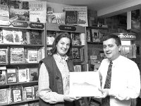 Book signing in Seamus Duffy's Bookshop September 1995.. - Lyons0015925.jpg  Ann Chambers book signing in Seamus Duffy's Book Shop. At left Seamus presenting a picture to Ann. Westport, September 1995. : 19950930 Book Launch.tif, Lyons collection, Westport