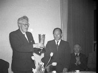 Fishing trophy presentation - Lyons0000048.jpg  Mr Mc Manus presenting fishing trophy to Leo Joyce, 1955. Seated John Mc Kenna. : fishing, Leo, Manus, presenting, trophy