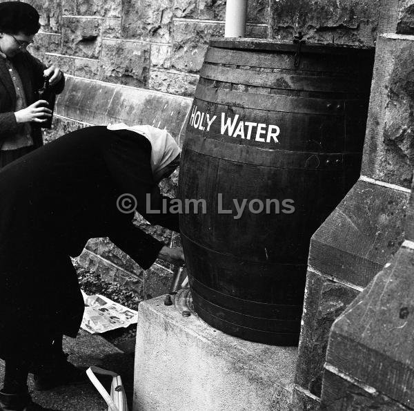 Getting water at Castlebar Church, 1965