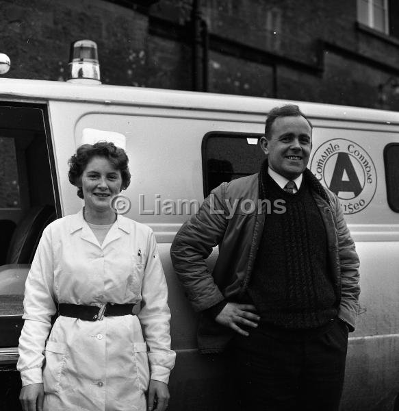 Nurse who delivered baby on train. Joe Foy ambulance driver, 1965