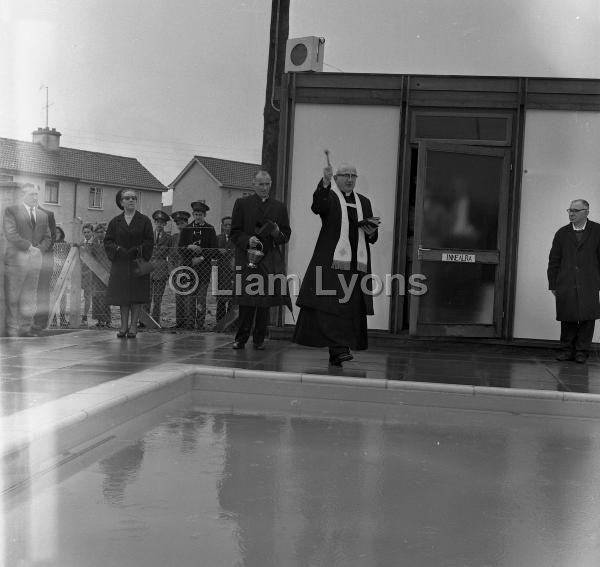 Archdeacon Nohilly blessing the pool,at opening of Castlebar swimming pool, May 1966