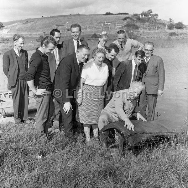 Archaeological discovery of ancient boat at Islandeady, September 1966