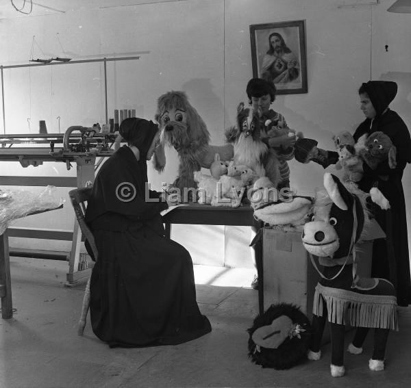 French nuns soft toy factory in Newport, February 1967