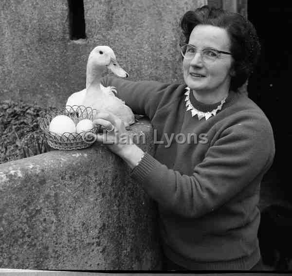 Mrs Bernadette Corbett & duck with large 7oz egg