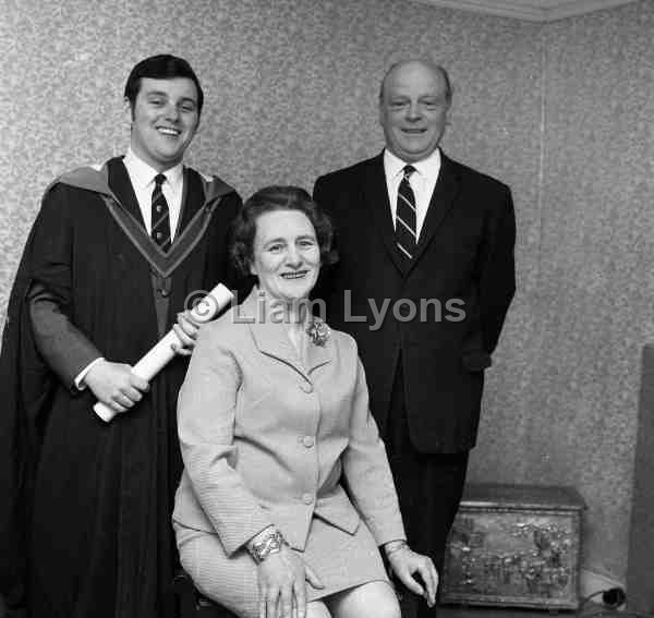 W P O' Connell's graduation with his parents Mr & Mrs George O'