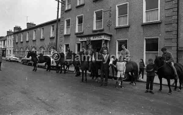 Horses outside Jeffer's Hotel Westport