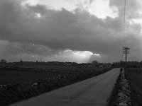 Stone walls in Hollymount, February 1966 - Lyons0000557.jpg  Stone walls in Hollymount & Ballinrobe Church spire in the background, February 1966 : background, Ballinrobe, Church, Hollymount, Lyons, spire, Stone, walls