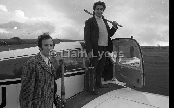 Two of Tooreen's star hurlers arriving at Castlebar Airport