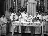 Fr Patrick Sammon's Ordination - Lyons0003106.jpg  Fr Patrick Sammon's Ordination. Concelebrants at the ordination; including Fr Eamon O' . Malley, Fr Leo Morahan, Fr Fitzgerald; all Louisburgh priests with Fr Patrick and the Bishop. : Ordination, Sammon