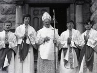 Fr Tommy Lyons' Ordination - Lyons0003121.jpg  Fr Tommy Lyons' Ordination . Four priests after being ordained for the Galway diocese by the Bishop of Galway Michael Browne. At right Fr Tom Lyons from Killawalla.