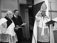 Opening of Partry National School - Lyons0003308.jpg  Opening of Partry National School. Archbishop Cunnane blessing the new school. In the background Henry Kenny TD. : Cunnane, Henry Kenny, Partry National School