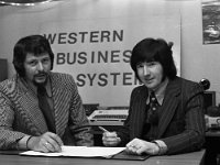Western Business System Exhibition - Lyons0003572.jpg  Western Business System Exhibition. At right Ned Barrett at the exhibition. : Barrett