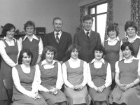 Rural Home Economics College - Lyons0004236.jpg  Standing third from the left Mr Terry Gallagher, Education Officer with the Mayo County Committee of Agriculture. Mr P Brennan CAO. Girls included in the picture Evelyn O'Loughlin, Helena McCartan, Marie Monee, Patricia Gallagher, Patricia Kelly, Mary G Gaughan, Ann Grady and Patty Merrick. : Brennan, Claremorris, Gallagher, Gaughan, Grady, Kelly, McCartin, Monee, O'Loughlin, Rural Home Economics College