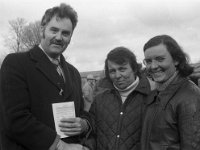 Ballinrobe Races - Lyons0004247.jpg  Jimmy O'Donnell Manager Ulster Bank and sponsor greets two friends at Ballinrobe Races. : Ballinrobe Races, O'Donnell