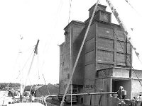 The grain being transferred to Pollaxfens mill - Lyons0004299.jpg  The grain being transferred to Pollaxfens mill by suction for processing before transferring to the Balla co-op pig fattening station. Manager Gerry Bracken. : Westport Quay