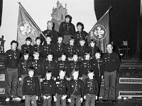 Scouts Investiture in the Town Hall - Lyons0005102.jpg  Westport Young scouts. Includede in the photo scout leaders, at left John Henry, at right Edward Kelly and at left back Tom Kenny. : Edward Kelly, John Henry, Scouts, Tom Kenny