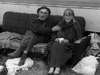 John and Ellen Collins waiting for a house in Westport, June 1992. - Lyons0012268.jpg  John and Ellen Collins waiting for a house in Westport, June 1992.  They were living in a caravan at that time.
