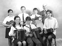 Young musicians, August 1994. - Lyons0012289 1.jpg  Young musicians, August 1994.   Back row, from left: Marie McHugh, Cormac Langan, Thomas Kelly, Walter McEvilly. Front row from left: Orla Kelly, Brian McHugh, Joanne Pierce. : Langan, McEvilly, McHugh, Pierce