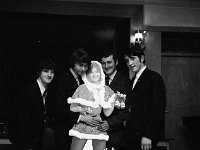 Smiths Garage Annual Dinner, 1969. - Lyons0005933.jpg  Four young men with the "babysham" girl. Smiths Garage Annual Dinner, 1969.