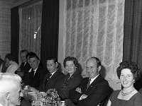 Post Office Dinner, 1965. - Lyons0005981.jpg  Top table at the farewell function for Mr Jerry O' Donohue, postmaster.  Post Office Dinner, 1965. : 19650901 Post Office Dinner 5.tif, Functions 1965, Lyons collection