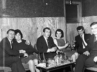 Staff Party in the Traveller's Friend, 1966. - Lyons0006019.jpg  Staff Party in the Traveller's Friend, 1966. Mr & Mrs Tommy Quigley, Mr & Mrs Ray Prendergast & Sean Larkin. : 196601 Staff Party in the Traveller's Friend.tif, Functions 1966, Lyons collection