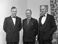 Hunt Ball, Mount Falcon, 1966. - Lyons0006169.jpg  Hunt Ball, Mount Falcon, 1966. From left to right  First man name unknown, Church of Ireland Archbishop of Tuam &  Major Aldridge Proprietor of Mount Falcon Hotel. : 19661230 Hunt Ball, Mount Falcon 5 .tif, Functions 1966, Lyons collection
