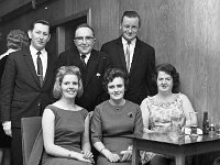 Castlebar Post Office, 1967 - Lyons0006228.jpg  Westport Post Office Staff.  Front row:  Mrs B Hernon, Mrs Bridie Hastings, Mrs B Moran.  Rack row: Mickie Hastings, Padraig Hernon & Brendan Moran.  Castlebar Post Office, 1967 : 19670119 Castlebar Post Office 2.tif, Functions 1967, Lyons collection