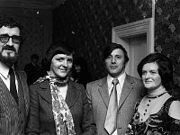 Mayo Game Council Dinner in Knock, 1973. - Lyons0007593.jpg  Mr and Mrs Peter Mc Gee, Newport and two friends. Mayo Game Council Dinner in Knock, 1973. : 19730210 Mayo Game Council Dinner in Knock 3.tif, Functions 1973, Lyons collection