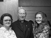 Connaught Telegraph Staff Dinner, 1973. - Lyons0007637.jpg  Mrs Michael Mc Dermott, Castlebar; Fr Sean Blake, Castlebar and a lady guest. Connaught Telegraph Staff Dinner, 1973. : 19730309 Connaught Telegraph Staff Dinner 8.tif, Functions 1973, Lyons collection