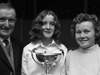 Sports Stars, Valkenburg Hotel , 1973. - Lyons0007717.jpg  Cup winner with her proud parents. Sports Stars, Valkenburg Hotel , 1973. : 19731208 Sports Star Valkenburg Hotel 1.tif, Ballinrobe, Functions 1973, Lyons collection