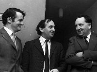 - Lyons0007862.jpg  Des O' Malley TD talking to Pat Conway MCC and Michael Browne, Westport. : 1974 Functions, 19740310 Ballycroy Fianna Fail Dinner in Hotel Westport 1.tif, Lyons collection
