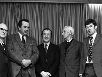 - Lyons0007889.jpg  Second from the left Jack Henegthan MCC, Ballinrobe with Taoiseach Charlie Haughey and two Ballinrobe Fianna Fail supporters. : 1974 Functions, 19740322 Ballinrobe Fianna Fail Diner in the Valkenburg Hotel 3.tif, Lyons collection